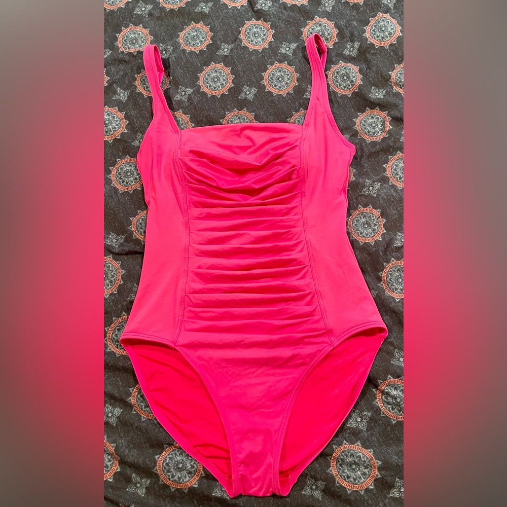 Calvin Klein size 10 One Piece ruched swimsuit